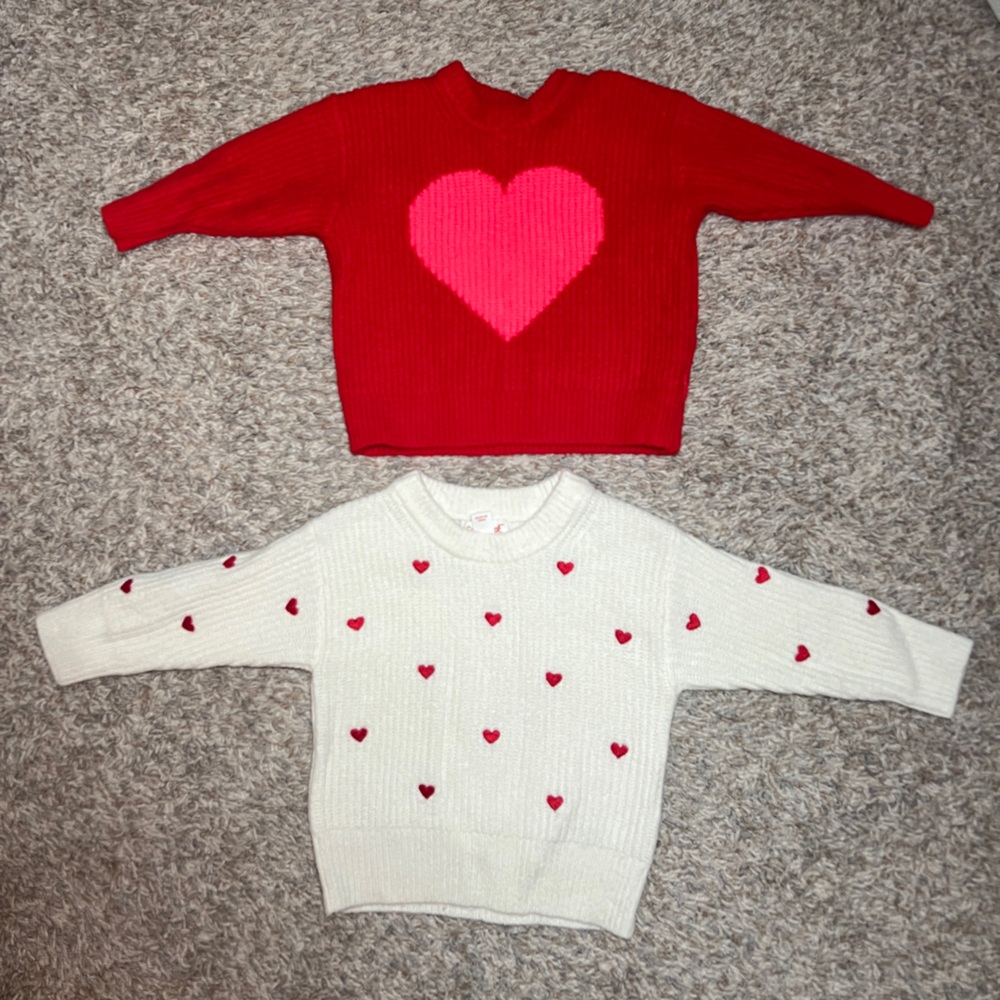 Cat & Jack 6-12m Valentines Sweaters